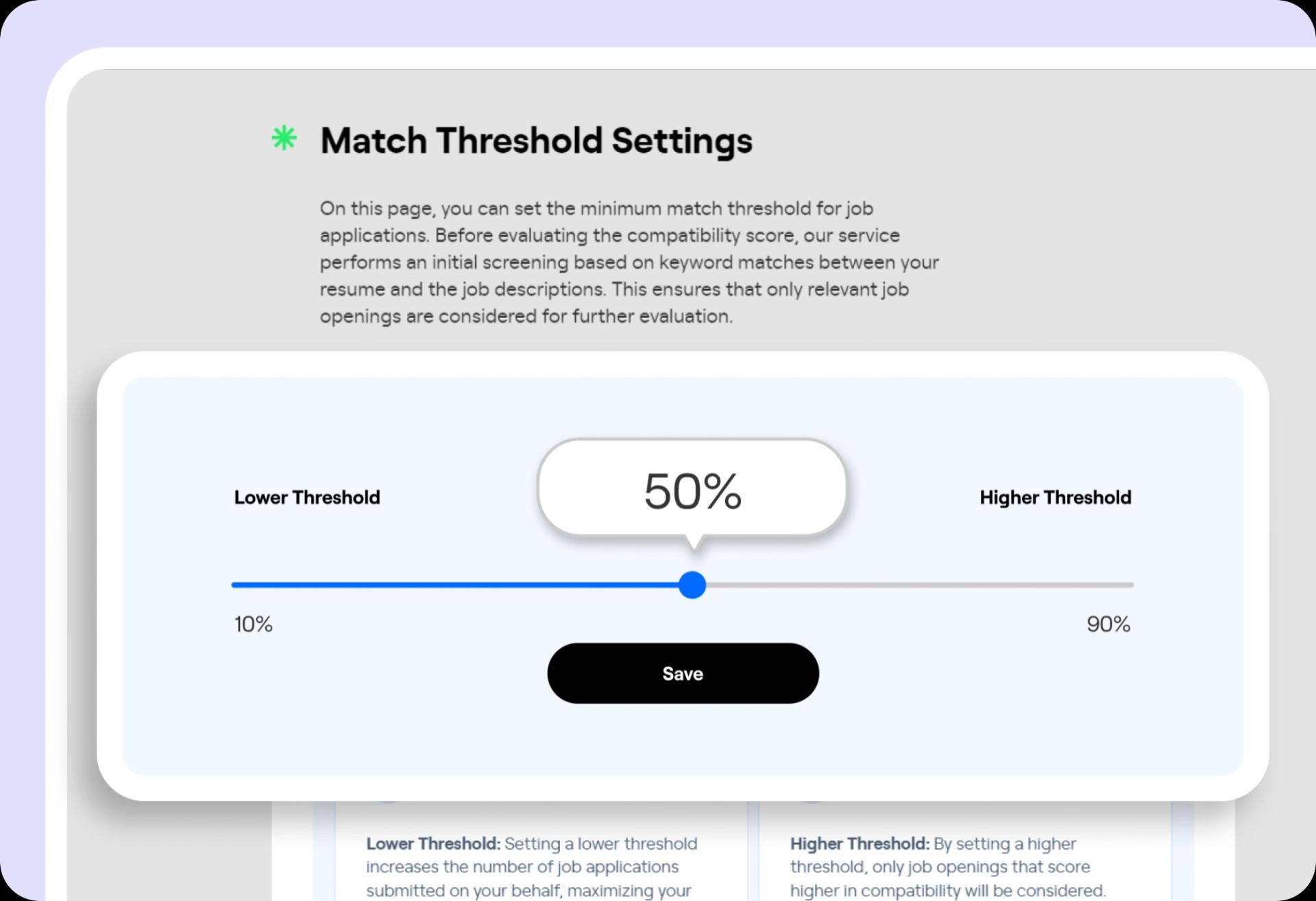 Set Your Custom Match Threshold